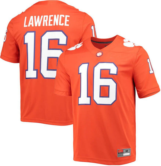 C.Tigers #16 Trevor Lawrence 2021 Draft Class Game Jersey Orange Stitched American College Jerseys