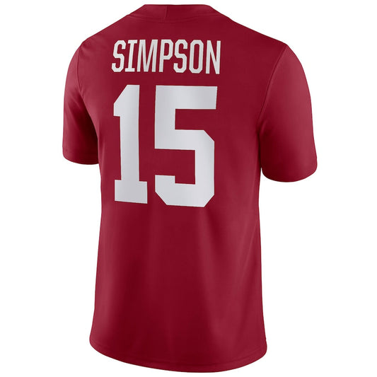 A.Crimson Tide #15 Ty Simpson NIL Replica Football Jersey Stitched American College Jerseys