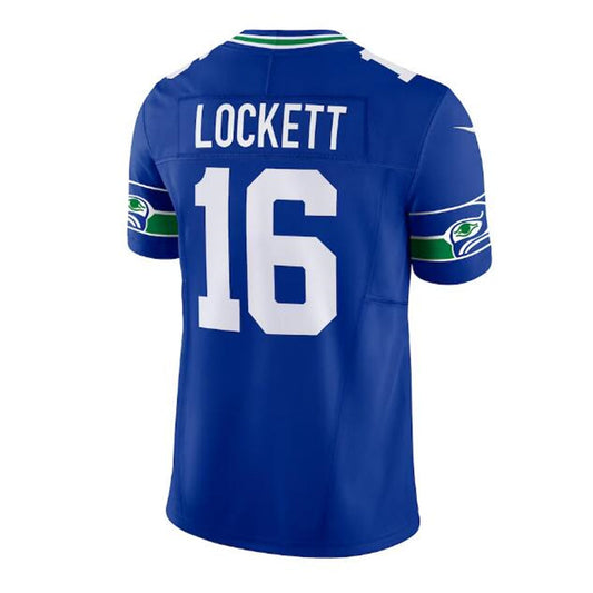 S.Seahawks #16 Tyler Lockett Throwback Vapor F.U.S.E. Limited Jersey - Royal Stitched American Football Jerseys
