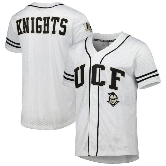 U.Knights Colosseum Free-Spirited Full-Button Baseball Jersey White Stitched American College Jerseys