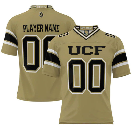 Custom U.Knights ProSphere NIL Pick-A-Player Football Jersey Gold Stitched American College Jerseys