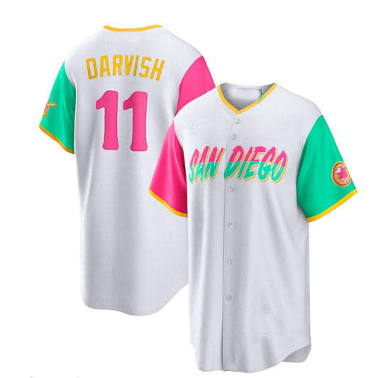 San Diego Padres #11 Yu Darvish 2022 City Connect Replica Player Jersey - White Baseball Jerseys