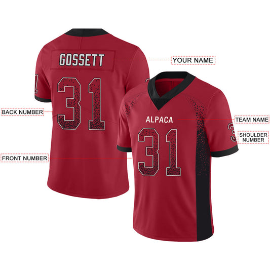 Custom A.Falcon Men's Fashion American Red Vapor Limited Stitched Football Jersey