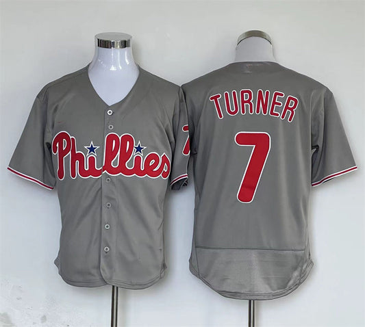 Philadelphia Phillies #7 Trea Turner Gray Elite Jersey Baseball Jerseys