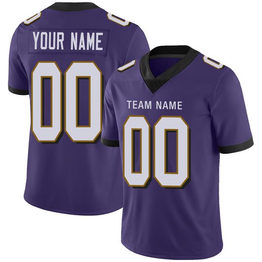 Custom B.Raven Stitched American Football Jerseys Personalize Birthday Gifts Purple Jersey