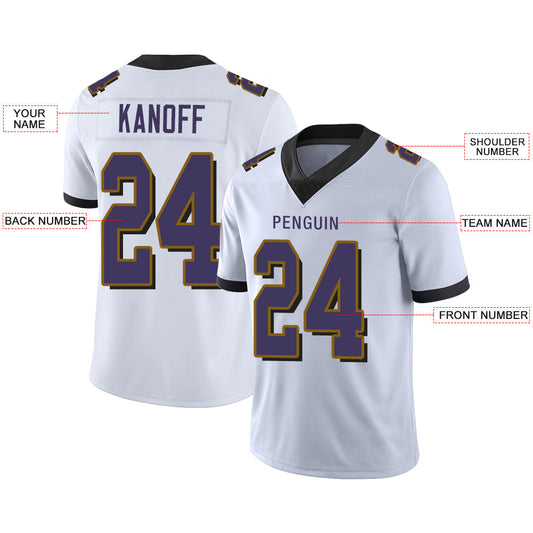 Custom B.Raven Stitched American Football Jerseys Personalize Birthday Gifts White Jersey