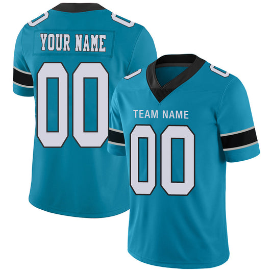 Custom C.Panther Stitched American Personalize Birthday Gifts Blue Jersey Football Jerseys