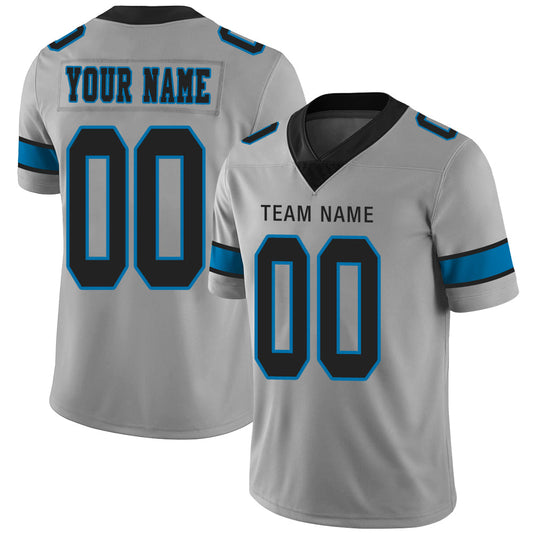 Custom C.Panther Stitched American Football Jerseys Personalize Birthday Gifts Grey Jersey