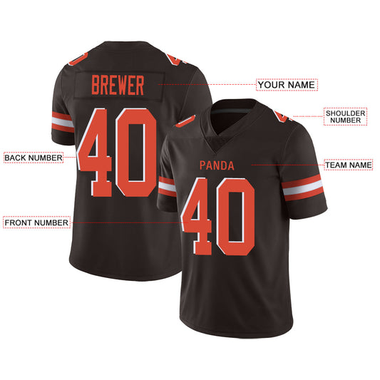 Custom C.Brown Stitched American Jerseys Personalize Birthday Gifts Brown Football Jerseys