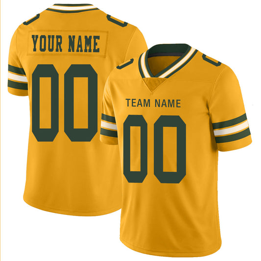 Custom GB.Packers Stitched American Football Jerseys Personalize Birthday Gifts yellow Jersey