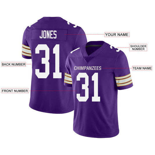 Custom MN.Vikings Stitched American Football Jerseys Personalize Birthday Gifts Purple Jersey