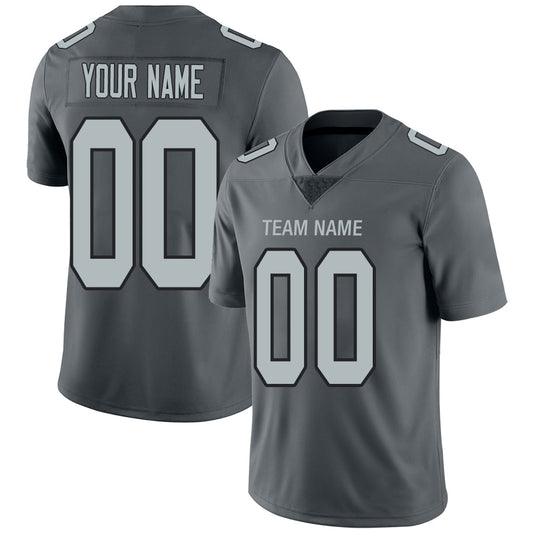Custom L.Raiders Stitched American Football Jerseys Personalize Birthday Gifts Grey Jersey
