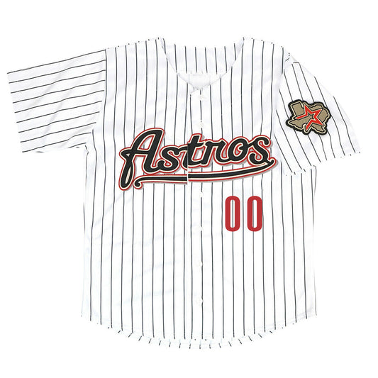 Custom Houston Astros 2012 White Men's Jersey Stitched Black Stripe