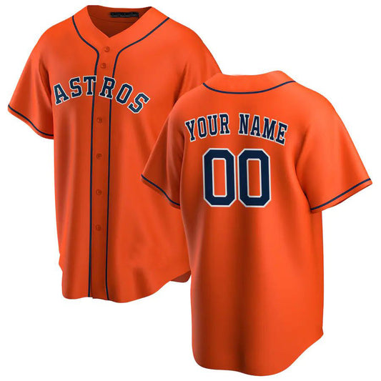 Custom Houston Astros Baseball Orange Jerseys Stitched Letter And Numbers Mesh for Men Women Youth Button Down Jersey