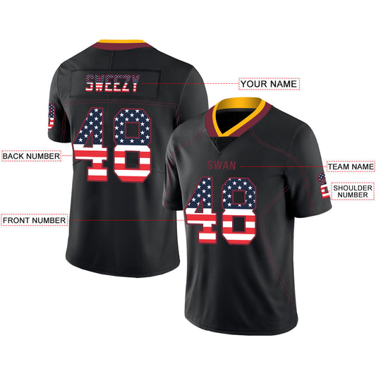 Custom W.Football Team Jerseys Stitched American Personalize Birthday Gifts Black Jersey Football Jerseys