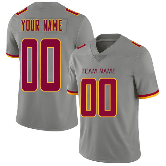 Custom W.Football Team Stitched American Football Jerseys Personalize Birthday Gifts Grey Jersey