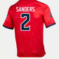 #2 Shedeur Sanders Red J.State Tigers Under Armour Team Wordmark Replica Football Jersey  Red Stitched American College Jerseys