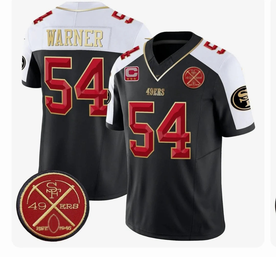 SF.49ers #54 Fred Warner Est.1946 Patch Vapor Limited Jersey V2 - All Stitched American Football Jerseys