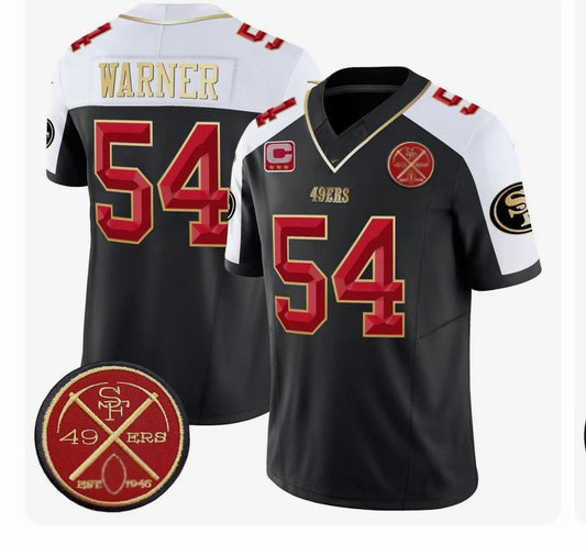 SF.49ers #54 Fred Warner Est.1946 Patch Vapor Limited Jersey V2 - All Stitched American Football Jerseys