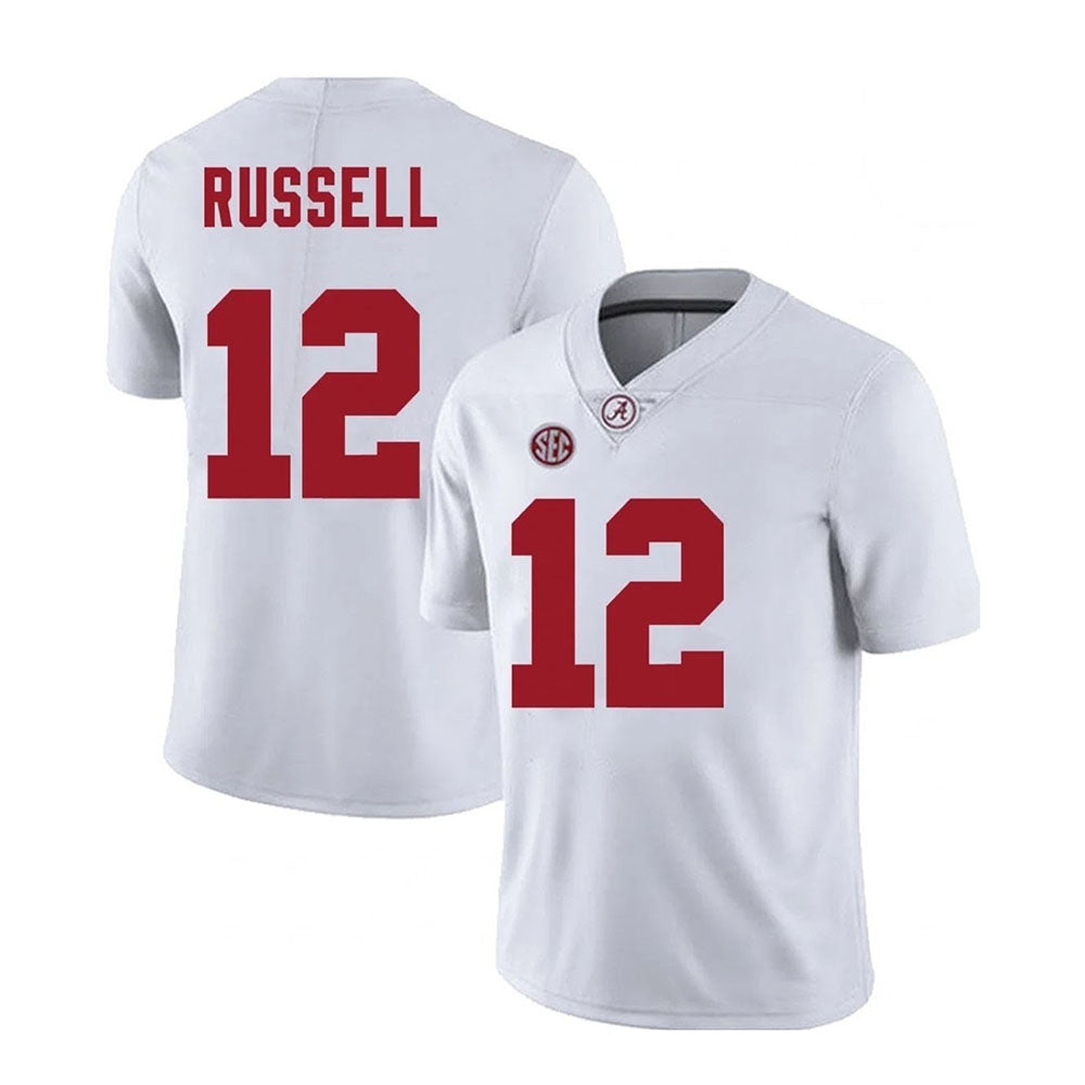 A.Crimson Tide #12 Keelon Russell Game Jersey White Stitched American College Jerseys