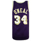 LA.Lakers #34 Shaquille O'Neal Purple Mitchell & Ness Stitched American Basketball Jersey