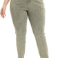 Womens Plus Size Skinny Tapered Pants Comfy Stretch High Waist Ankle Jean