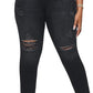 Womens Plus Size Skinny Jeans Stretchy High Waisted Ankle Jean