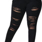 Womens Plus Size Skinny Jeans Stretchy High Waisted Ankle Jean