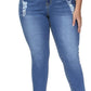 Womens Plus Size Skinny Jeans Stretchy High Waisted Ankle Jean