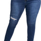 Womens Plus Size Skinny Jeans Stretchy High Waisted Ankle Jean