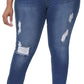 Womens Plus Size Skinny Jeans Stretchy High Waisted Ankle Jean
