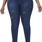 Womens Plus Size Skinny Jeans Stretchy High Waisted Ankle Jean
