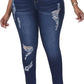 Womens Plus Size Skinny Jeans Stretchy High Waisted Ankle Jean