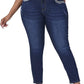 Womens Plus Size Skinny Jeans Stretchy High Waisted Ankle Jean