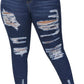Womens Plus Size Skinny Jeans Stretchy High Waisted Ankle Jean