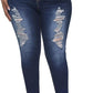 Womens Plus Size Skinny Jeans Stretchy High Waisted Ankle Jean