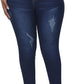 Womens Plus Size Skinny Jeans Stretchy High Waisted Ankle Jean