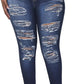 Womens Plus Size Skinny Jeans Stretchy High Waisted Ankle Jean