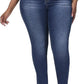 Womens Plus Size Skinny Jeans Stretchy High Waisted Classic Ankle Jean