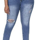 Womens Plus Size Skinny Jeans Stretchy High Waisted Ankle Jean
