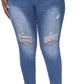Womens Plus Size Skinny Jeans Stretchy High Waisted Ankle Jean