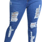 Womens Plus Size Skinny Jeans Stretchy High Waisted Ankle Jean