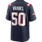 NE.Patriots #50 Mike Vrabel Navy Game Player Jersey Stitched American Football Jerseys