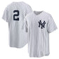 New York Yankees #2 Derek Jeter Replica Jersey - White/Navy Stitches Baseball Jerseys