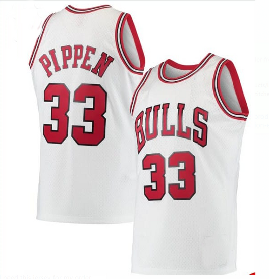 C.Bulls #33 Scottie Pippen White 1997 98 Throwback Stitched Stitched American Basketball Jersey