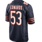 C. Bears TJ Edwards Navy Game Player Jersey Stitched American Football Jerseys