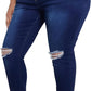 Womens Plus Size Skinny Jeans Stretchy High Waisted Ankle Jean