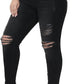 Womens Plus Size Skinny Jeans Stretchy High Waisted Ankle Jean