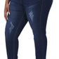 Womens Plus Size Skinny Jeans Stretchy High Waisted Ankle Jean