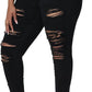 Womens Plus Size Skinny Jeans Stretchy High Waisted Ankle Jean